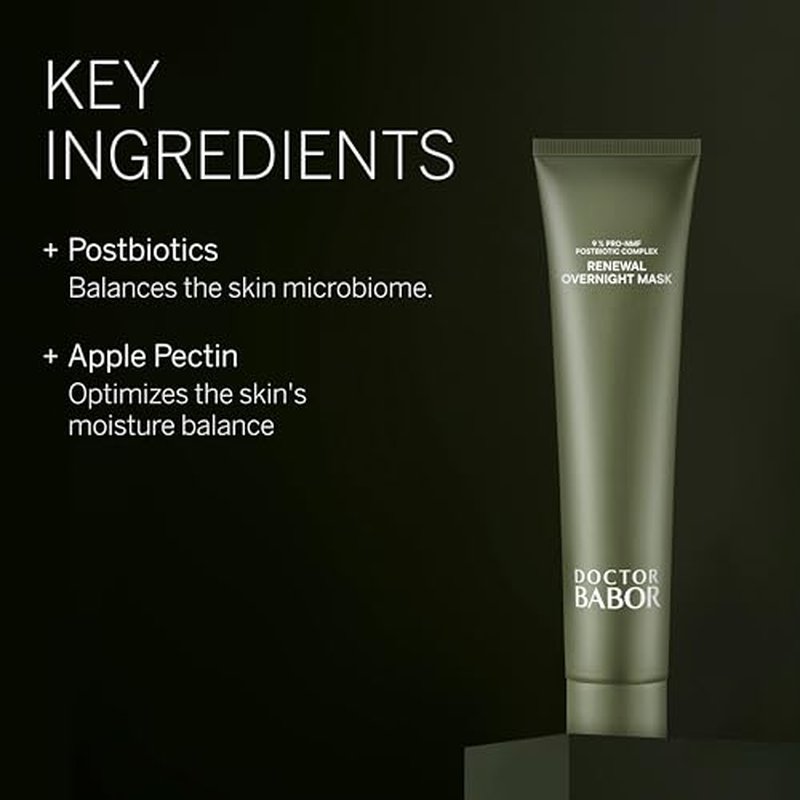 BABOR DOCTOR Microbiomic Renewal Overnight Mask (75ml) - Vegan Skincare for Dry Skin - Face Mask with Hyaluronic Acid for Hydration, Radiance and Luminosity