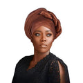African Turban Cap Braids Headwrap - One Size Coffee NJYFG
