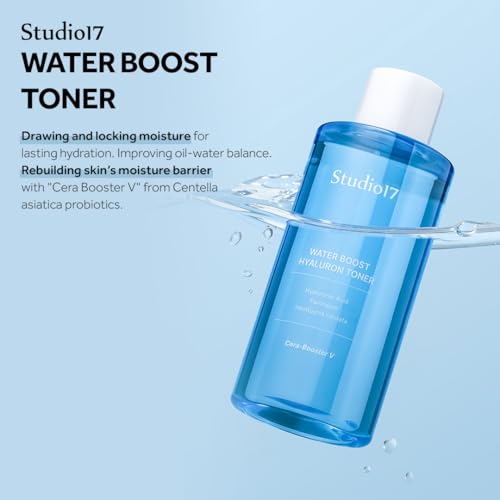 Waterboost Hyaluronic Acid Toner 10.14 fl.oz. Cera-Booster V(Originated from Centella Asiatica) is Included for Better Soothing Effect. pH Balanced Moisturizing Korean Toner