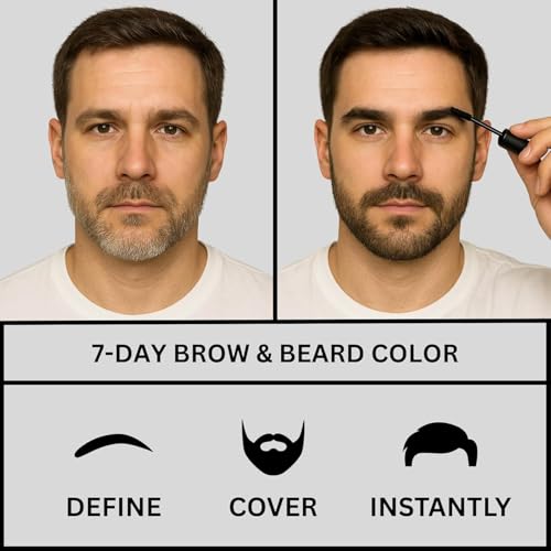 Eyebrow & Beard Dye with Wax Filler - Natural Long-Lasting Waterproof Grooming Set - Black - Variation of This Listing