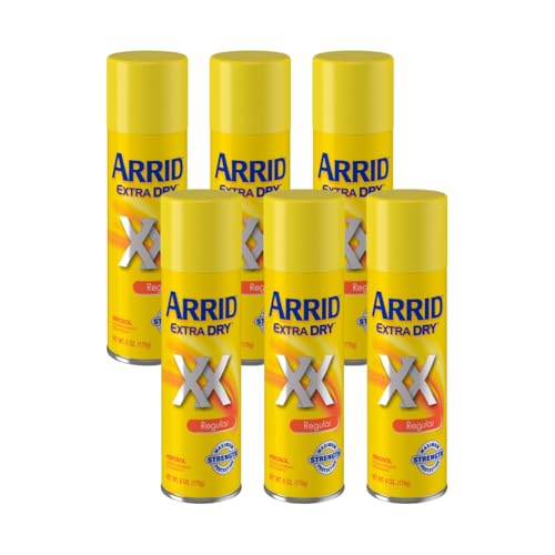 Arrid Extra Dry Regular Aerosol Deodorant 6 oz - Pack of 6, Antiperspirant & Odor Control