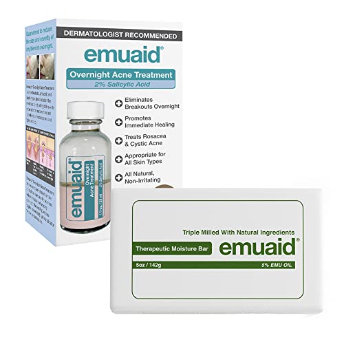 EMUAID Overnight Acne Solution Bundle - EMUAID Overnight Acne Treatment with Therapeutic Moisture Bar