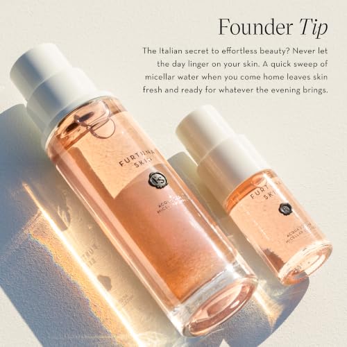 Furtuna Skin Micellar Cleansing Essence Water 0.5 Fl Oz - Dual-Use Cleanser & Toner, Organic Botanicals, Sensitive Skin, 15ml