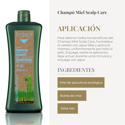 Salerm Biokera Natura Honey Scalp Care Shampoo 1000ml for Sensitive & Oily Scalps