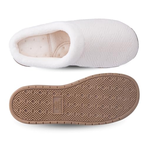 Isotoner Women's Diamond Microterry Gemma Clog Slippers, Size 8.5-9 Ewe - Indoor & Outdoor Comfort