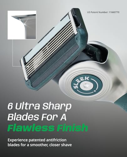 Men's 6 Blade Razor with Flexible Head & Handle + 7 Cartridges - Smooth Shave