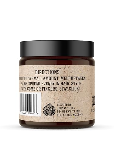 Johnny Slicks Original Oil-Based Pomade for Men, 4 oz - Low Hold, High Shine, Multi-purpose Grooming