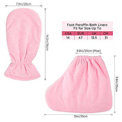 Segbeauty Thick Pink Paraffin Wax Gloves & Booties for Hand & Foot Therapy, Large Size