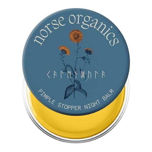 Norse Organics Pimple Stopper Night Balm | Acne Spot Treatment for Redness and Soothing Skin | Natural Bioactive Ingredients Help Treat Blemishes and Breakouts | Dermatologist Approved Skincare | 1 oz