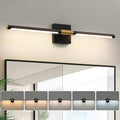 Black and Gold 32-Inch Dimmable LED Vanity Light Bar with 360° Rotatable Tube