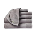 Lacoste Heritage Supima Cotton 6-Piece Towel Set, 2 Bath Towels, 2 Hand Towels, 2 Washcloths, Meteorite ? Highly Absorbent & Quick Drying, Bathroom Essential, Machine Washable