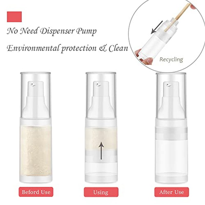 3pcs 20ml Sterile Airless Pump Bottle with Funnel Easy to Carry and Fill Matte Lotion Bottles For Travel
