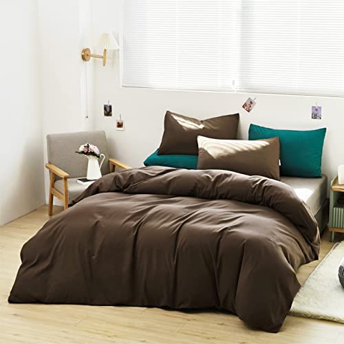 King Size Brown Comforter Set - Soft Microfiber Mocha Bedding, 3 Pieces