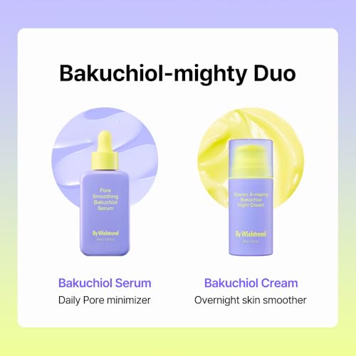 BY WISHTREND Bakuchiol Mighty Duo | Vitamin Amazing Bakuchiol Night Cream 30mL & Pore Smoothing Bakuchiol Serum 30mL