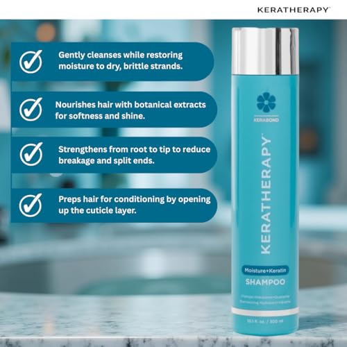Moisture Shampoo for Hair Repair & Anti-Frizz - Keratin Infused, Sulfate-Free