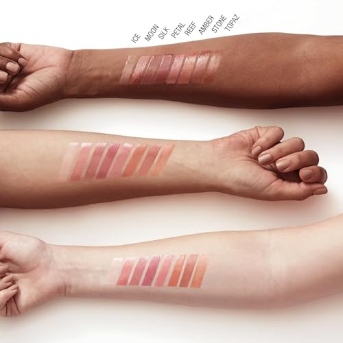 4 Pcs Hydrating Lip Gloss, ICE/MOON/SILK/PETAL High Moisturizing Oil Tint with Hyaluronic Acid, High Shine for Plumper Looking Lips (#A)