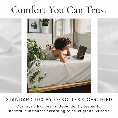 Queen Size Bamboo Viscose Bedding Sheet Set - White, 6 Pieces, Deep Pockets, Cool & Soft