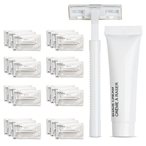 Hotel Shave Kit with Razor and Moisturizing Cream - 48 Pack, Clear Frosted Sachet (Variation of THIS listing)