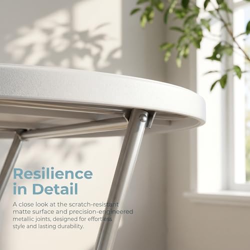 32-Inch High Top Folding Cocktail Table with Matching Tablecloth - 43in Tall