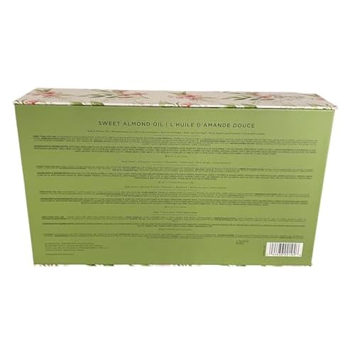 Crabtree & Evelyn Sweet Almond Oil Collection Set (Bath & Shower Gel 8.4 fl oz, Hand Therapy 3.5 oz, Body Lotion 8.4 fl oz, Bar Soap 3.5 oz)