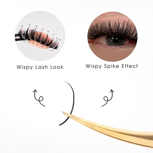 Premade Fan Spikes Lash Extensions 0.07mm D Curl 13-20mm & 500 Premade Fans Eyelash Extensions 7D 0.07 Promade Wispy Lash Extensions 8-15mm