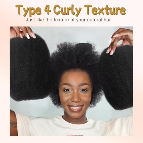 Afro Kinkys Bulk Human Hair 16 Inch 50g Curly Braiding Hair Pack - 1B - Variation of THIS listing