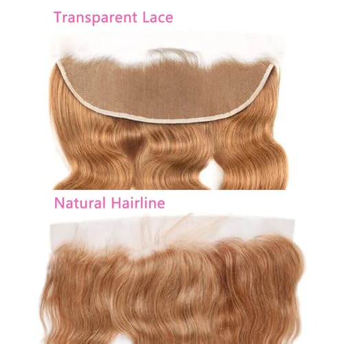 Isufer Blonde 12 Inch 13x4 Frontal Human Hair Body Wave Lace Closure Pre Plucked with Baby Hair