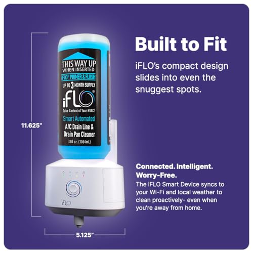 iFLO Smart AC Drain Line Cleaner Cartridge 36oz Pack of 3 - 9 Months Supply