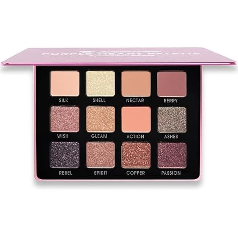 Lamora Pink Eyeshadow Palette - 12 Soft Mauve Rose Shadows, Multi-Use Eye Makeup Palette with Matte & Shimmer Finishes, Ultra-Blendable Everyday Neutrals, Long-lasting Wear, Travel Makeup with Mirror