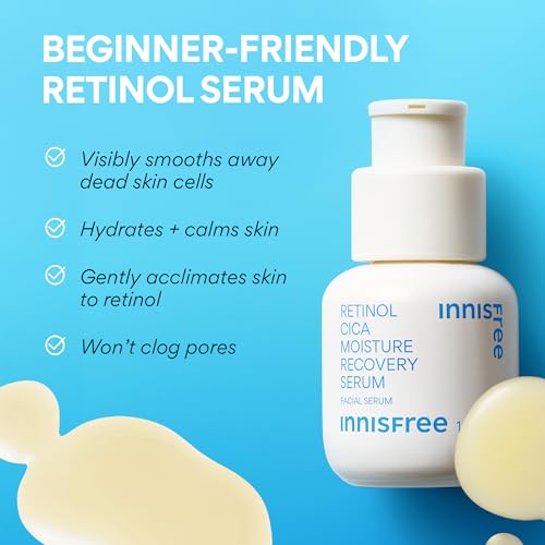 Innisfree Retinol Cica Serum with Salicylic Acid for Sensitive Skin, Hydrating & Smoothing