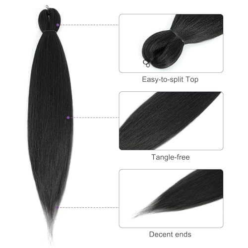 Pre-Stretched Braiding Hair 26 Inch Pack of 8 Dark Brown Yaki Texture for Twist & Box Braids Variation of THIS listing