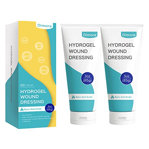 Silicone Foam Dressing with Border 4"x4" 10 Pack & Dimora 2 Packs 6oz 170g Hydrogel Wound Dressing Skin Repair Gel