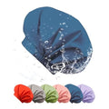 Shower Cap for Women, Large Waterproof Shower Bonnet Washable Elastic Band Bath Hair Hat for Long Hair, Braids (blue)