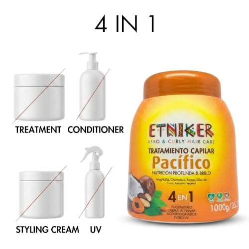 Etniker Pacifico Curl Cream for Wavy & Loose Curly Hair 33oz - Hydrating Styling