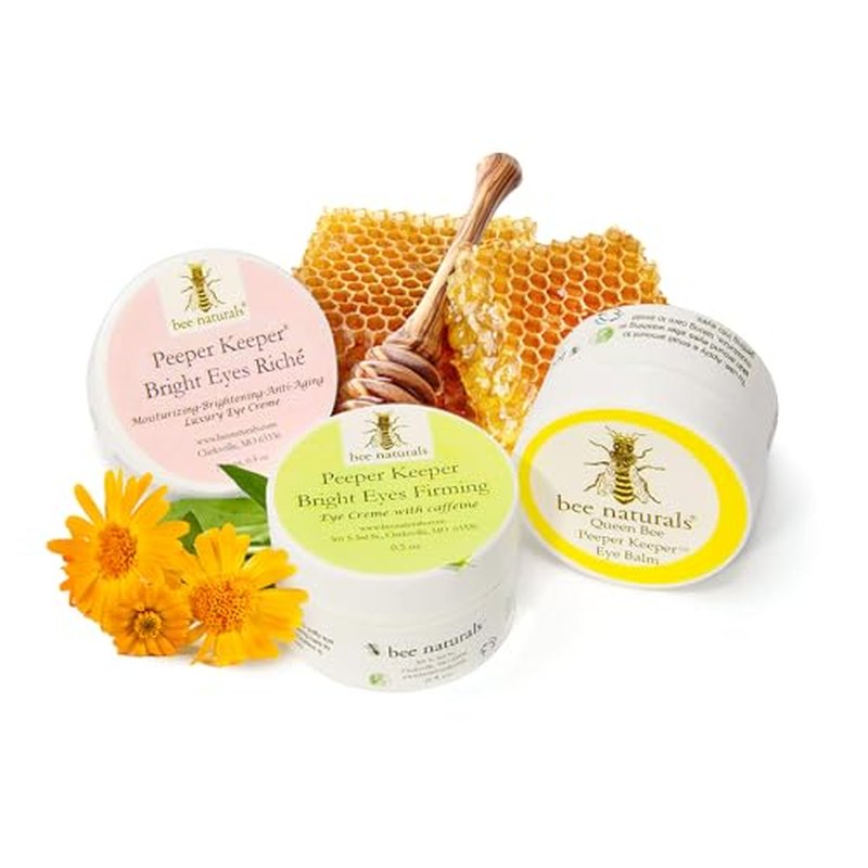 Bee Naturals Peeper Keeper Trio Eye Care - Gift Set for Eye Wrinkles, Puffy Eyes, and Crow's Feet