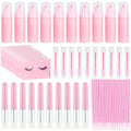 140 Pcs Eyelash Shampoo Bottle Brushs Set,10 Pcs Eyelash Shampoo Brush, 10 Pcs Eyelash Brush Tube,10 Pcs Eyelash Shampoos Bottle,10 Pcs Eyelash Care Storage Bag, 100 Pcs Beauty Bendable Cotton Swabs