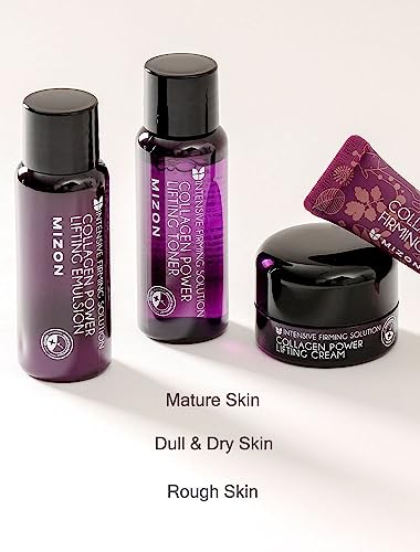 MIZON Marine Collagen Mini Travel Skincare Set Unscented - Toner, Emulsion, Face & Eye Cream