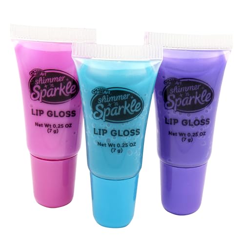 Shimmer 'n Sparkle Glitter & Gem Lip Gloss Lockets DIY Activity Set, DIY Lip Gloss Maker, Birthday for Ages 8 and Up