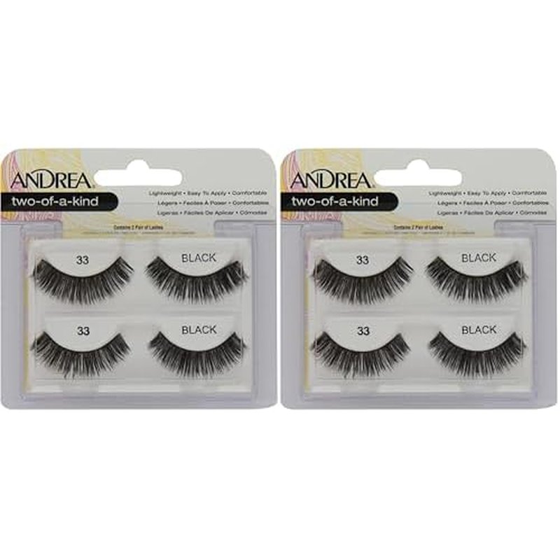 Andrea False Eyelashes Strip Lash Twin Packs, Two of a Kind 33 (Pack of 2)