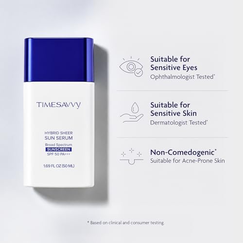 SPF 50 Face Sunscreen Serum with Mineral & UV Filters - Lightweight & Sheer Finish