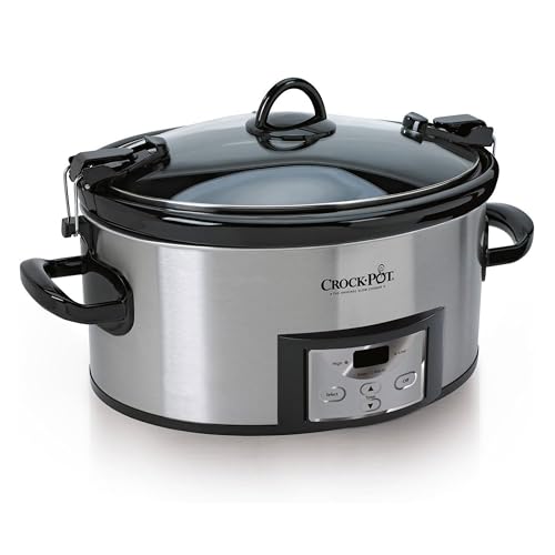 Crock-Pot 6 Quart Programmable Slow Cooker with Digital Timer & Locking Lid - Stainless Steel