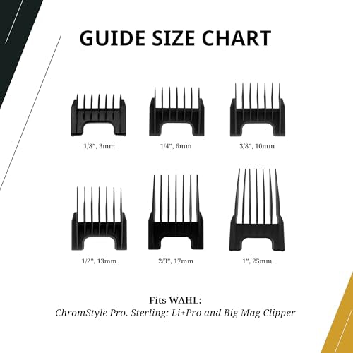 Hair Clipper Cutting Guides Set - 6 Sizes for Precision Haircutting