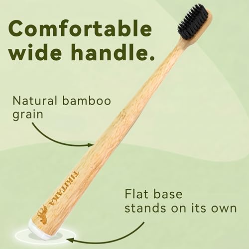 Natural Boar & Horsehair Bamboo Toothbrush 2 Pack - Plastic & Nylon Free