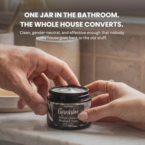 Natural Deodorant with Activated Charcoal - Vegan, Aluminum-Free, Long-Lasting Odor Protection, Scented Jar & Stick Set