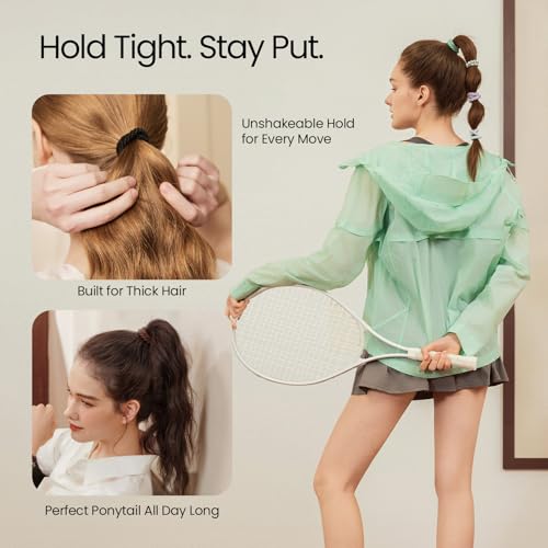 Evita Peroni No Damage Hair Ties Ponytail Holders for Thick Hair - Amber Shadow