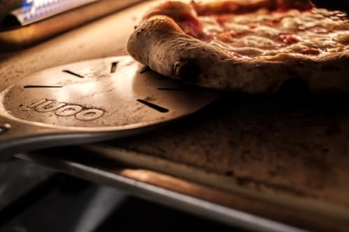 Large Aluminum Pizza Turning Peel - 7 Inch Perforated Metal Pizza Peel with Long Handle