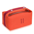 Orange Red Canvas Makeup Bag for Women, Travel & Hanging Cosmetic Organizer - Variation: Red