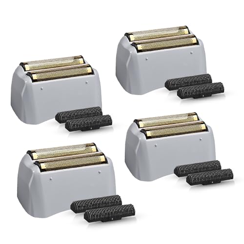 FAMELEC 4 Pack Replacement Gold Foils & Cutters for Andis ProFoil Lithium Titanium Shavers