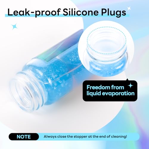 Eyelash Extensions Tweezer Cleanser 2 Bottles Lash Tweezers Cleaning Tool for Lash Glue Remover with Sponge Blue Ball Eyelash Tweezer Liquid Supplies 30ml