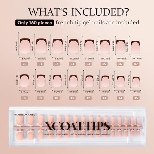 btartboxnails XCOATTIPS Square Nails with French Protection Duo Set